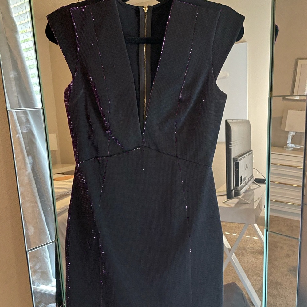 Mason by Michelle Mason illusion deep v dress